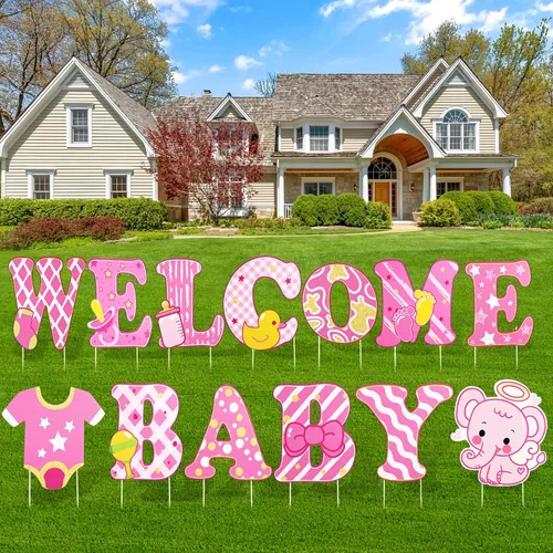 Miniatura 8 de Letrero de jardín con estacas para baby shower, de 12 pulgadas, con diseño de «It's A Boy» para jardín, revelación de género, decoración al aire