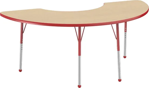 Miniatura 49 de FDP Clover Mesa de Actividades Escolar y de Oficina (48 x 48 pulgadas), patas estándar con deslizadores giratorios para entornos de asientos