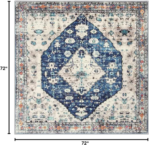 Miniatura 188 de Lahome Alfombra Bohemia Tribal Lavable de 3 x 5, Alfombras Antideslizantes para Entrada, Dormitorio, Sala de Estar, Vintage, Ultra Suave, No