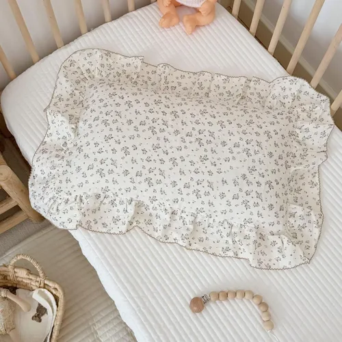 Miniatura 26 de BuLuTu Funda de almohada de algodón para niños pequeños, tamaño estándar, estampado de flores de Galsang, suave funda de almohada de viaje con borde
