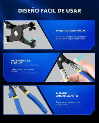 Miniatura 6 de Orion Motor Tech 9 alicates de abrazadera de manguera para mangueras de combustible y agua, kit de removedor de abrazadera de manguera de largo