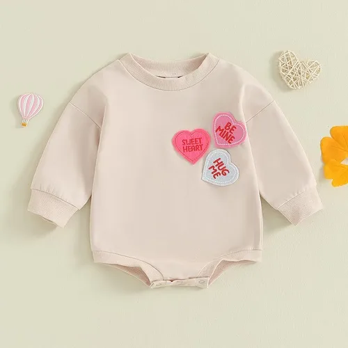 Miniatura 2 de Conjunto de manga larga para bebés y niñas, con texto en inglés My First Valentines Day