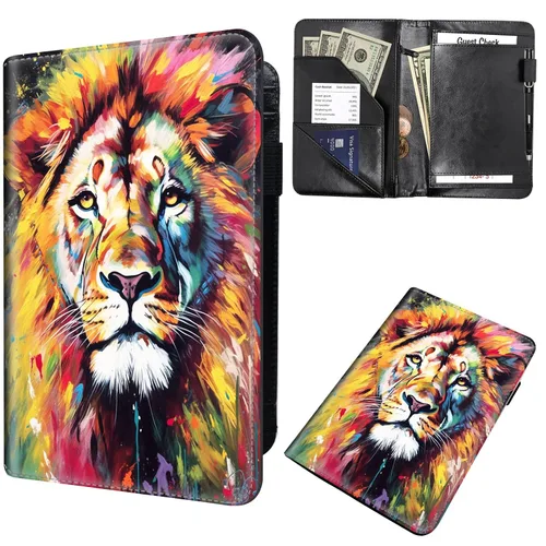 Miniatura 42 de Libros de mesero para camarera, cartera de cuero para camarero con cremallera, soporte para recibos, para camarero, camarero, accesorios
