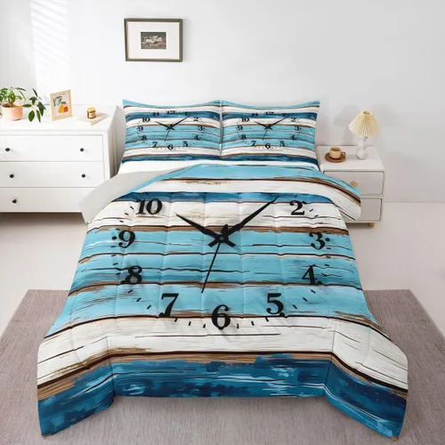 Miniatura 48 de Erosebridal Juego de edredón de ancla náutica, juego de ropa de cama con brújula oceánica, tamaño individual para niños, adolescentes y adultos