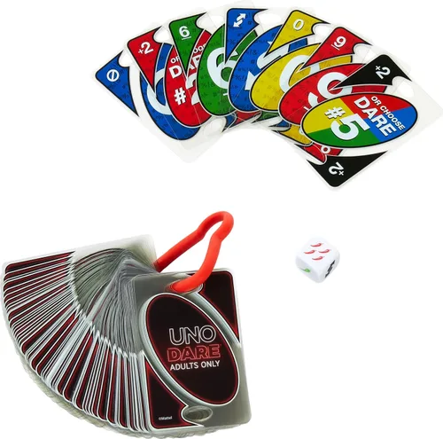 Miniatura 6 de Mattel Games UNO Dare - Juego de cartas solo para adultos para noche de juegos, viajes, camping y fiesta