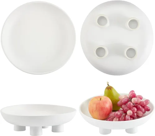 Miniatura 9 de Frutero de cerámica cuencos de cerámica para encimera de cocina, cuencos decorativos grandes de 10 pulgadas para decoración moderna del hogar