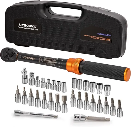 Miniatura 9 de Juego de llaves dinamométricas de clic de accionamiento de 1/2 pulgada, 10-160 FT-LB/13.6-217Nm llave dinamométrica de accionamiento 1/2, kit