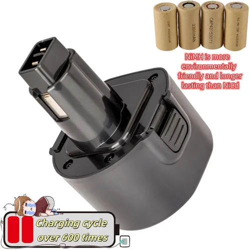 Miniatura 4 de 1.3Ah compatible con Black and Decker o DEWALT 9.6V batería NiCad repuesto (etiqueta de capacidad real) BTP1056 A9251 PS120 PS310 PS3350 CD9600