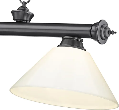 Miniatura 6 de Z-Lite 2306-3BP-PWH - Colgante de billar con cordón, 3 luces, 180 vatios totales, chapado en bronce