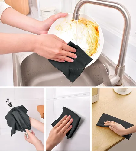 Miniatura 3 de KitchLife Rollo de Paño de Limpieza de Microfibra - Toallas de Papel de Microfibra Reutilizables Desgarrables, Sin Pelusa, Lavables, 20 Hojas