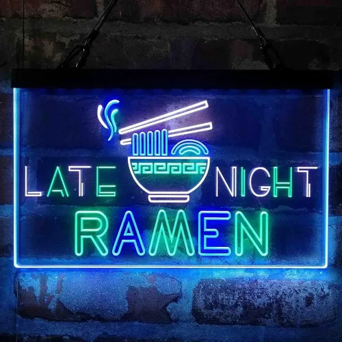 Miniatura 20 de ADVPRO Late Night Ramen Shop Tri-color Led Neon Sign Green & Red & Yellow 13 x 8.7 Inches st9s32-i3305-gry