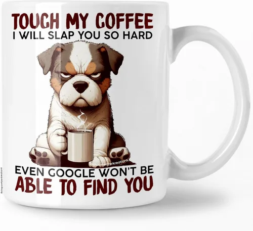 Miniatura 5 de Taza Grumpy Cat con texto en inglés "Touch My Coffee I'll Slap You So Hard, divertidas tazas, taza de café de cerámica, sarcasmo divertido, regalo