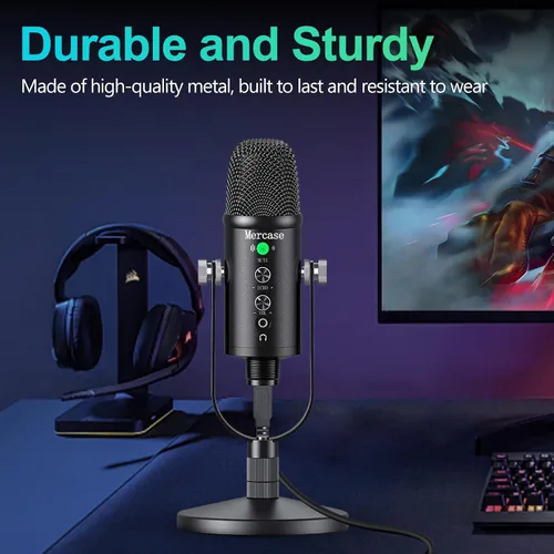 Miniatura 6 de Micrófono de condensador USB para PC, Mac, teléfonos, PS4/PS5 – Micrófono de estudio Plug & Play con botón de silencio y reducción de ruido