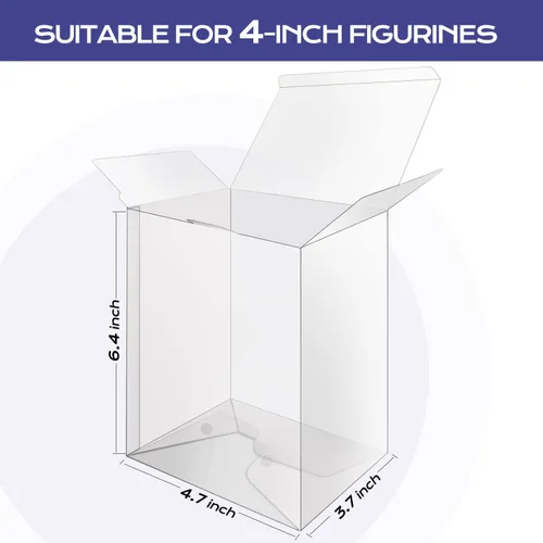 Miniatura 2 de Paquete de 100 fundas protectoras transparentes compatibles con Funko, figuras pop de 4 pulgadas, protectores de plástico grueso y fuerte