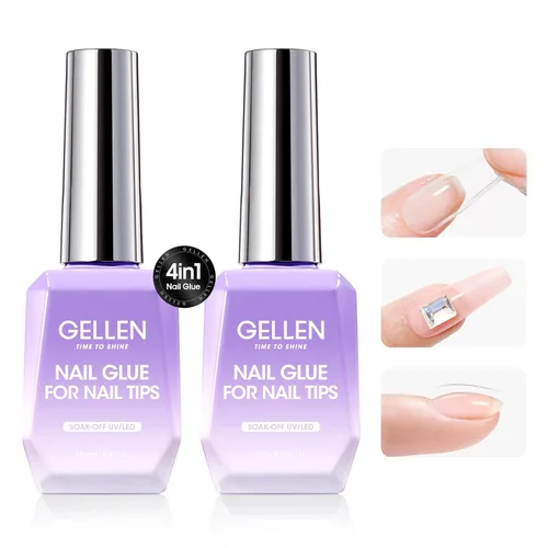 Miniatura 19 de GELLEN - Juego de capa base y capa superior de gel para uñas, 2 piezas de 18 ml, capa superior y base de gel de uñas de alta calidad, no necesita