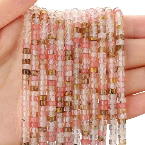 Miniatura 32 de BONNY BOXX 150 piezas de cuentas espaciadoras de jade blanco natural, cuentas sueltas semipreciosas planas redondas de jade heishi para hacer joyas
