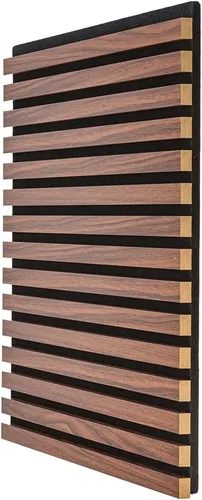Miniatura 13 de IZODEKOR Paneles de pared acústicos de madera de 23.5 x 23.5 pulgadas (paquete de 2) – Paneles decorativos absorbentes de sonido para decoración