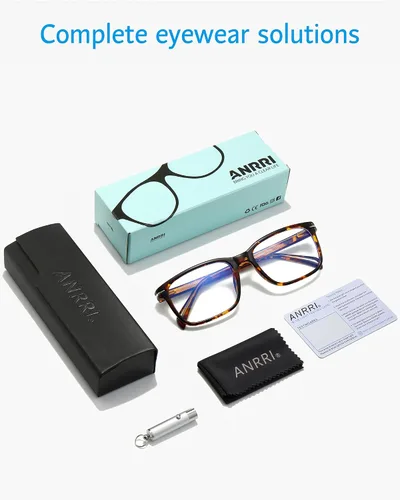 Miniatura 6 de ANRRI Lentes de bloqueo de luz azul, pantalla de computadora, para juegos, filtro de rayos azules, protección ocular, antifatiga ocular, hombres