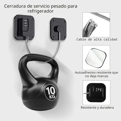 Miniatura 3 de Cerradura de refrigerador, cerradura de nevera resistente, cerradura de combinación para armarios de refrigerador, cajones, seguridad, fácil