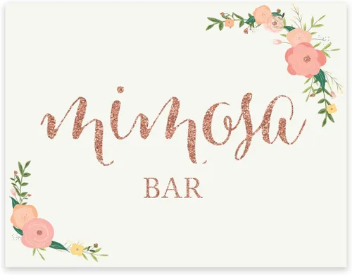 Miniatura 83 de Andaz Press Letreros de fiesta de boda, purpurina de oro rosa sintético con flores, 8.5 x 11 pulgadas, resalta tu versículo bíblico favorito