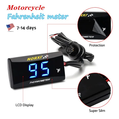 Miniatura 3 de Medidor de temperatura del agua para motocicleta, termómetro Fahrenheit, medidor de temperatura digital universal del agua, termómetro