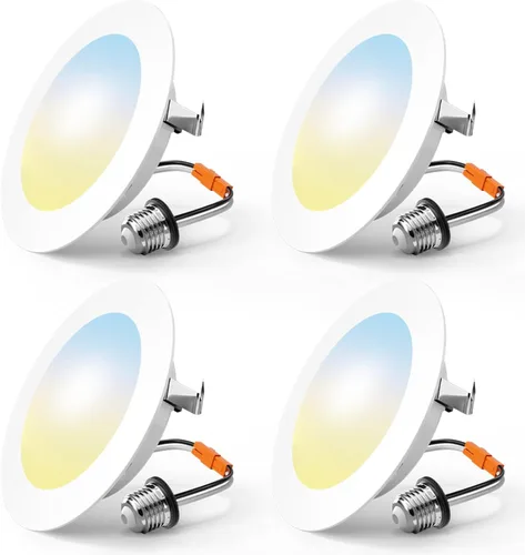 Miniatura 11 de FREELICHT Paquete de 24 unidades de iluminación LED empotrada de 4 pulgadas, 5CCT seleccionable, luces LED de lata planas regulables, 7W, 700LM, ETL