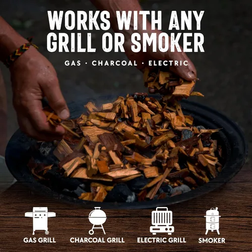 Miniatura 4 de Mr. Bar-B-Q - Chips de madera para ahumar de madera, paquete de 3 sabores, manzana, mezquite y nogal de Mr. Bar-B-Q, se pueden utilizar en parrilla
