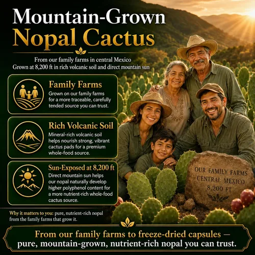 Miniatura 7 de Cápsulas de cactus nopal liofilizado premium, cultivadas en montaña en México, suplemento en polvo de cactus entero, sin rellenos, 500 mg, 120