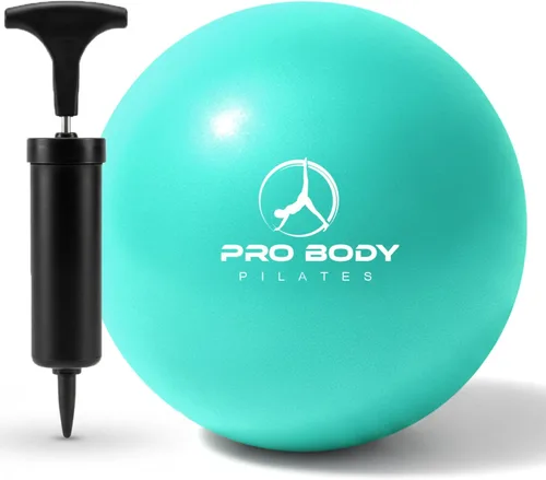 ProBody Pilates Mini Pelota de Ejercicio con Bomba - Pelota de Entrenamiento de 9 Pulgadas para Estabilidad, Barra, Yoga, Núcleo y Terapia Física