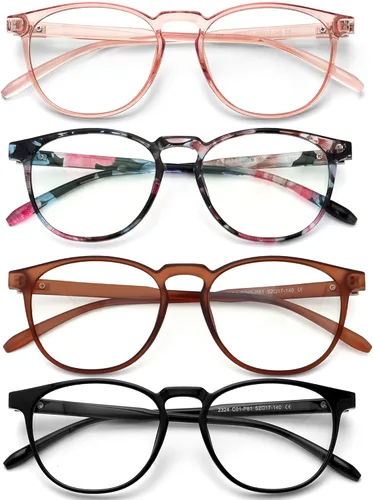 Miniatura 11 de Gafas de bloqueo de luz azul para mujeres/hombres, paquete de 4 unidades para lectura en computadora, juegos, televisión, teléfono, antirreflejos