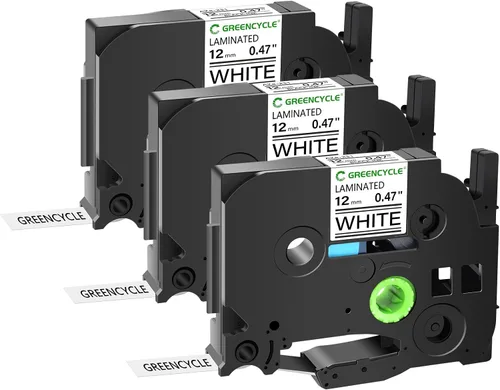 Miniatura 22 de GREENCYCLE Compatible para cinta de etiqueta Brother P-Touch TZe-111 TZe-211 TZe-315 6mm 0.23" laminada TZe TZ 1/4 pulgada negra sobre claro/blanco