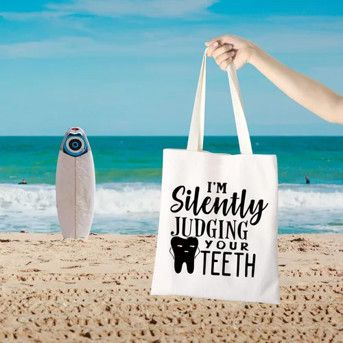 Miniatura 2 de Regalo para dentistas, regalo para higienista dental, regalo para asistente dental, estoy juzgando silenciosamente tus dientes con cremallera