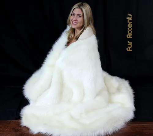 Miniatura 20 de Fur Accents Manta suntuosa de piel sintética de lujo, calidad de diseñador fabricada en Estados Unidos, Winter Fox