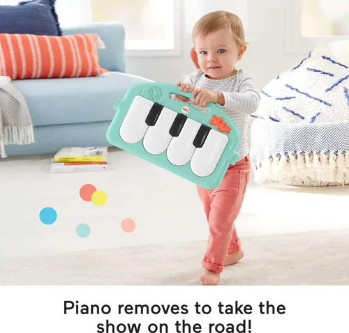 Miniatura 5 de Fisher-Price GDL83 - Alfombra de juego para bebés, piano gimnasio con juguetes musicales y sensoriales para recién nacidos a niños pequeños, GDL83