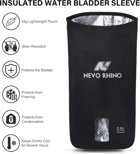 Miniatura 2 de N NEVO RHINO 2 bolsas aislantes de vejiga de agua, bolsa protectora para vejigas de hidratación de 2L-3L, funda aislante de vejiga de agua mantiene
