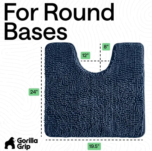 Miniatura 490 de Gorilla Grip - Tapete de baño de felpilla gruesa, suave y absorbente, secado rápido, de microfibra, con reverso de caucho, para piso de ducha, Nube