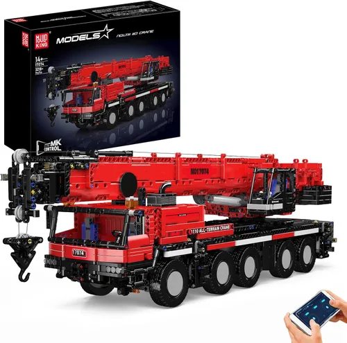 Mould King 17074 Engineering LTM Crane: Modelos de máquina de grúa de construcción con control remoto todo terreno perfectos para entusiastas de