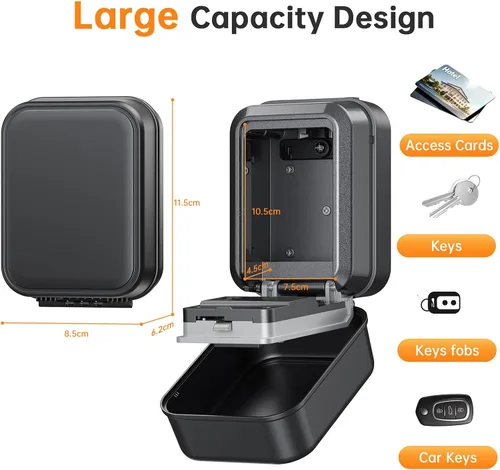 Miniatura 2 de Caja de Seguridad para Llaves con Diales Luminosos, Caja de Seguridad Impermeable para Montaje en Pared para Llaves con Código, Caja de Seguridad