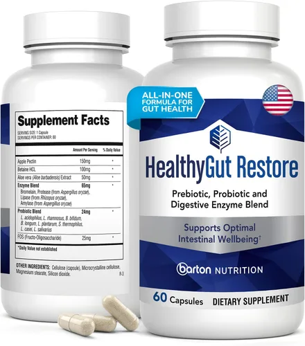 Healthy Gut Restore - Suplementos de salud intestinal, prebióticos y probióticos para la salud digestiva, apoyo inmunológico, alivio de la