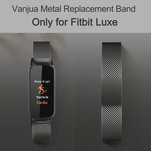 Miniatura 2 de Correa de metal para Fitbit Luxe para mujeres y hombres, correa de repuesto magnética ajustable de malla de acero inoxidable compatible con Fitbit