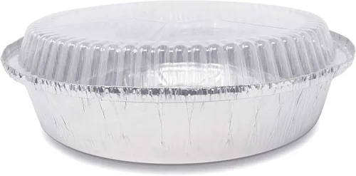 Miniatura 2 de Paquete de 40 sartenes redondas de aluminio prémium de 8 pulgadas con tapas de cúpula de plástico, lata de aluminio desechable resistente para asar