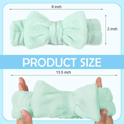 Miniatura 3 de Yinder Paquete de 40 diademas de spa con lazo de forro polar coral, diademas de maquillaje de vellón suave, diademas cosméticas para el cuidado