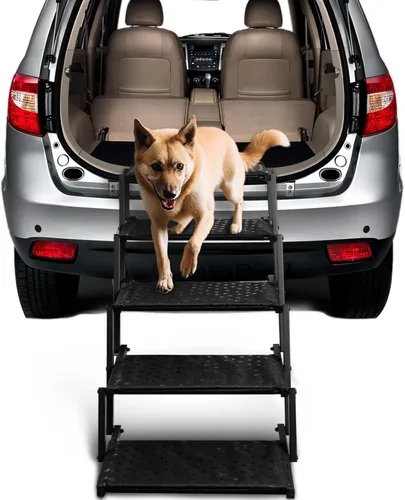 Escaleras para perros para automóvil: rampas plegables para perros grandes con superficie antideslizante, escalones portátiles para perros para