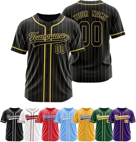 Miniatura 23 de Camiseta de béisbol personalizada, camisetas de béisbol con número de nombre personalizado, camisas de béisbol uniformes personalizadas