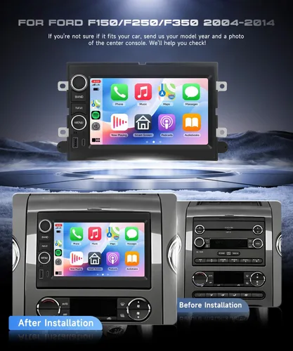 Miniatura 4 de 4G+64G para Ford F150/F250/F350 2004-2014 Radio de coche con Carplay inalámbrico/Android Auto, 7 pulgadas Android 15 pantalla táctil estéreo