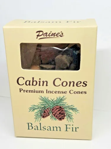 Balsam Fir #25 Incienso Log Cabin Conos Paine's Maine USA Árbol de Navidad Fogata