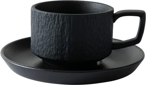 Rock Texture - Juego de té de café de cerámica en relieve, espresso capuchino, taza y platillo de cerámica novedosa para amigos, mujeres, hombres,