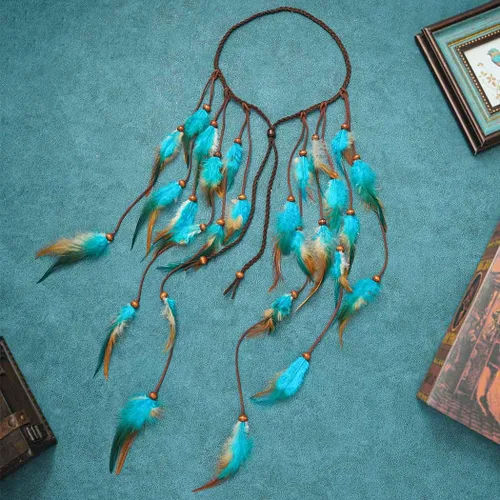 Miniatura 3 de GORTIN Diadema de plumas bohemias, disfraz gitano, tocado negro, bohemio, hippie, banda para el pelo para festival indio, accesorio para el cabello
