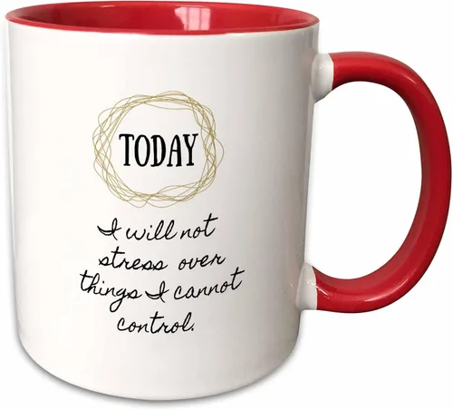 Miniatura 12 de 3dRose Image of Today I Will Not Stress Over Things I Cannot Control - Taza negra de dos tonos de 11 oz