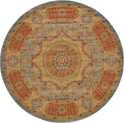 Miniatura 34 de Unique Loom Palace Collection - Alfombra bohemia tradicional, medallón, vintage (2 pies x 3 pies, rectangular, azul claro/bronceado)